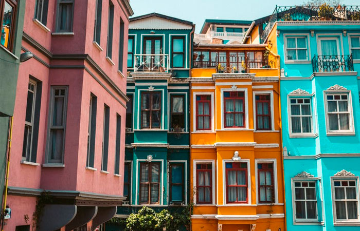 Цветные домики в Стамбуле