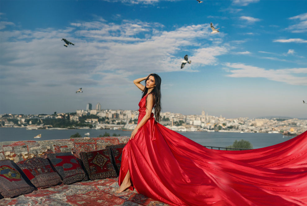 Фотосессии на крышах в Стамбуле - Фотосессии в платьях
