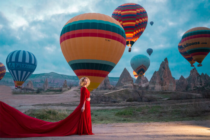 Фотосессии в летящих платьях в Каппадокии